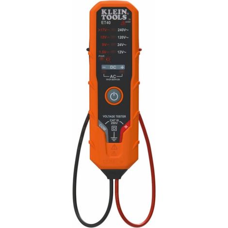 Klein Tools Testeur de tension AC DC 12 à 240 V affichage LED CAT III 250 V compact