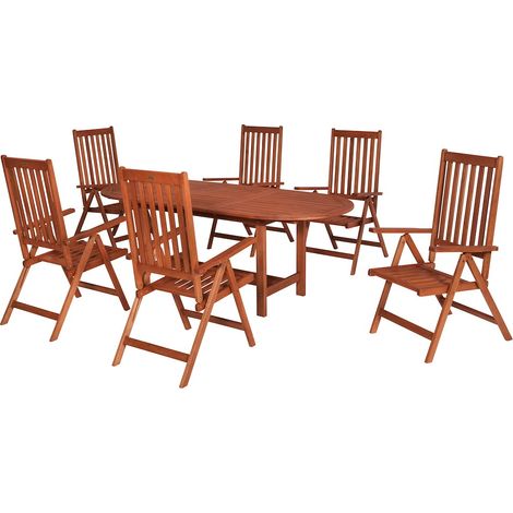 Vitoria Set 7tlg Eucalyptus Tisch 160 (210) x 90 cm