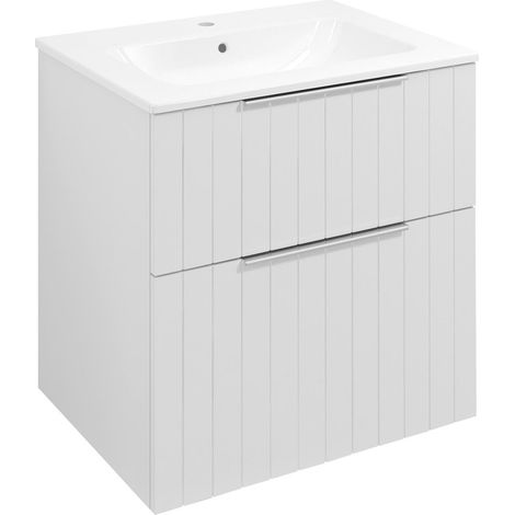 CIRASA STRIP Meuble sous-vasque 59,2x64x46cm, blanc mat (1/2)