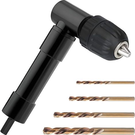 Mandrin à Angle Droit Perceuse à angle droit Accessoire 0,8-10 mm Avec pince de serrage sans clé Adaptateur 90 degrés Angle droit Rallonge de coude pour angles étroits Espace de travail (1/5)