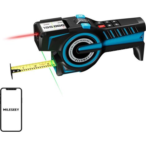 Telemetro laser Mileseey DTX 10 con metro a nastro da 100 m (1/4)