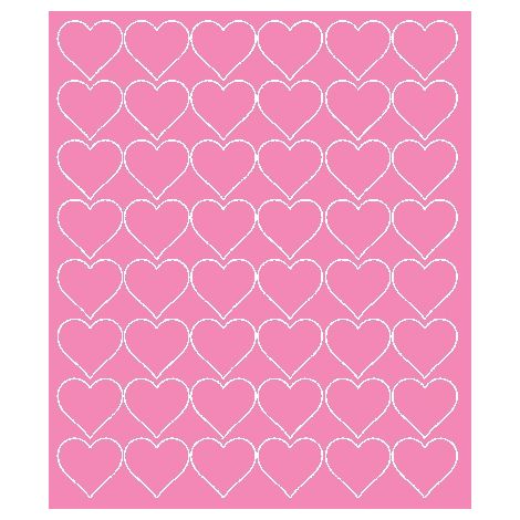 Adesivi murali a forma di cuore, 3 cm, 48 pezzi, rosa lucido.