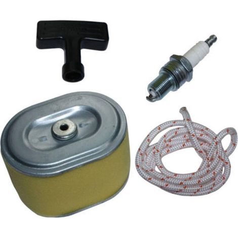 Filtre à air, bougie et lanceur de démarrage pour moteurs Honda GX140, GX160, GX200 - Kit de remplacement avec pièces 17210-ZE1-505, BPR6ES, 28461-ZE1-00 (1/2)