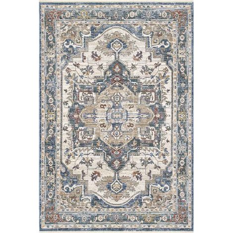 Tappeto orientale MURCIA K7071-E22181 cm.133x200 motivo persiano stile classico tradizionale colore verde blu per salotto soggiorno camera da letto (1/3)