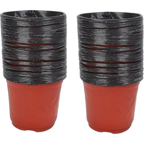100 pots de fleurs, conteneurs et jardinières en plastique bicolore (1/2)