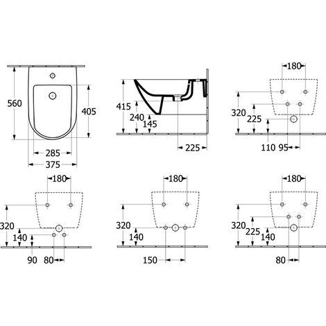 Villeroy & Boch 541100RW Bidet Antao 560x375x270mm Ovale