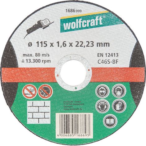 Disque De Coupe De Precision Pour Pierre Ø115x1,6x22,23mm. 1686999 Wolfcraft (1/2)