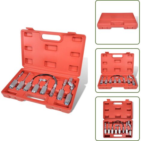 Adapter Fettpressen, 7 tlg. Set, Panzerschlauch - Fettpresse Zubehör - Schmiernippel Satz - Adapter - Panzerschlauch - Werkstattwerkzeug (1/5)