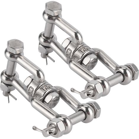 Lot de 2 Manilles à Anneau Tournant en Acier Inoxydable 304, Connecteur Rotatif avec Sécurité M8 (1/5)