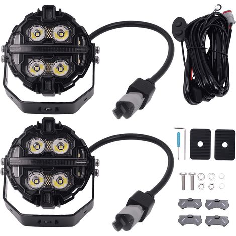 Luces Led Auxiliares Redondas De 3,5" RGB DRL For Todoterreno ATV, ámbar 3000k (1/5)