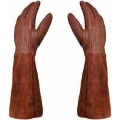 Gants de jardinage - Paire de gants de jardinage - Protection en cuir - Gants de jardinage et de travail Thorn and Bramble --Marron--M (1/4)