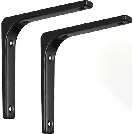 soportes para estantes, soportes de pared resistentes, soportes de pared en forma de L, 150x125 mm, soportes de fijación para estantes, soporte de pared negro (1/5)