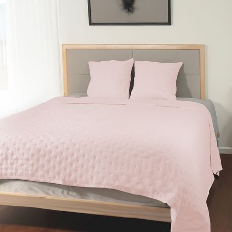 Colcha Monet Fina Reversible para Primavera, Verano 100% Microfibra Multiuso - Cubrecama Extra Suave Incluye Funda de Cojín 50x50cm  Cama 80/90-180x250cm Blanco (1/5)