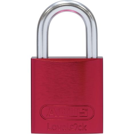 ABUS 72LL/40 Rot Vorhängeschloss Aluminium Liebesschloss geeignet für Gravuren