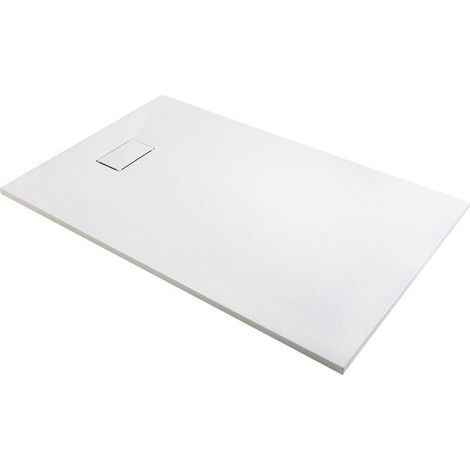 Odyssea – Receveur de douche à encastrer 120x90 cm – Extra-plat 3 cm – Surface antidérapante – Matériau SMC robuste – Finition blanche moderne