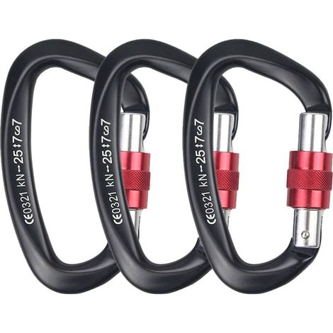 Corde de grimpe avec mousquetons, nylon et polyester, résistance 15 kN, 10 mm x 20 m, multicolore, robuste. (1/5)