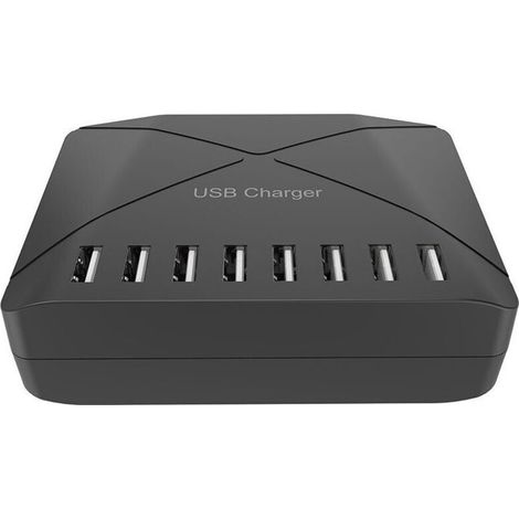 Chargeur USB 40 W, multi-USB à 8 ports, hub de charge avec détection intelligente, station de charge USB multi-ports, pour smartphones, tablettes et appareils (1/4)