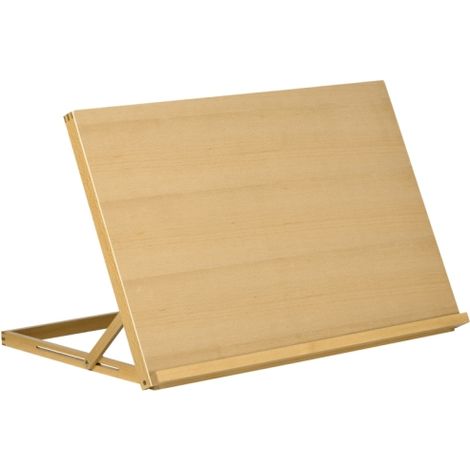 Caballete de mesa plegable, 75,8 x 51 cm, ajustable, con asiento de madera de haya, disponible para instalación en obra. (1/5)