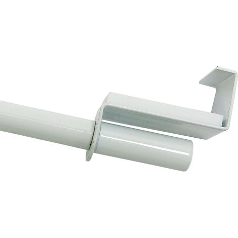 Gardinia 2621 - Asta per tende a pressione in metallo, Ø 9 mm, allungabile da 60 a 90 cm, colore: Bianco