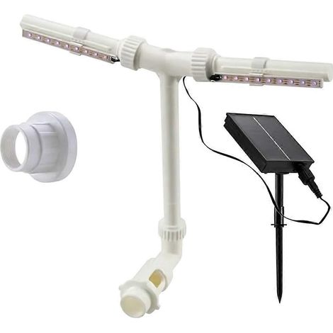 Fontaine solaire pour piscine avec 18 lumières LED, arroseur flottant haute pression, fonction eau solaire et télécommande pour téléphone. (1/5)