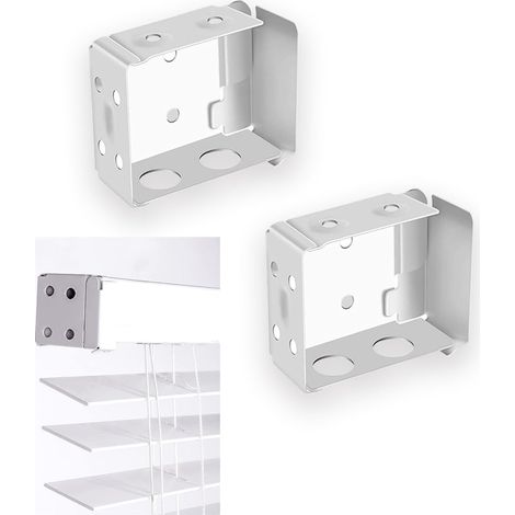 Lot de 2 supports de montage pour stores vénitiens en bois blanc pour stores vénitiens/en bois de 5,1 cm (1/5)