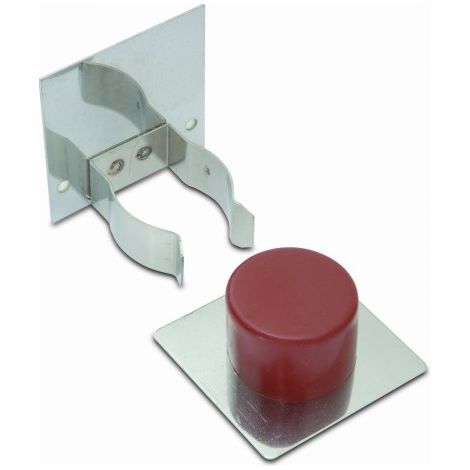 RETENEDOR INOX Y TOPE PARA PUERTA.ADHESIVO MARRON - BRINOX