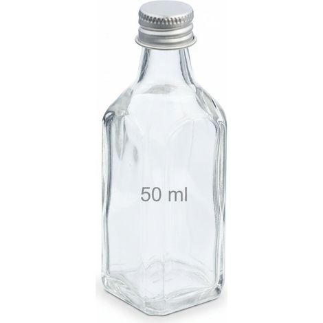 Set di mini bottiglie trasparenti per oli e liquori 10 x 3,5 x 3,5 cm in vetro trasparente 130014842