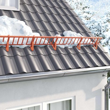 Dachschneeschild Rot 100 x 2,5 x 20 cm Stahl