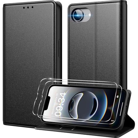 Handyhülle Klapphülle iPhone 16e Kartenfach RFID iPhone 16e Schwarz (1/5)