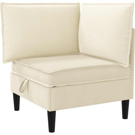 Ecksofa mit Stauraum Creme Samt vidaXL (1/5)