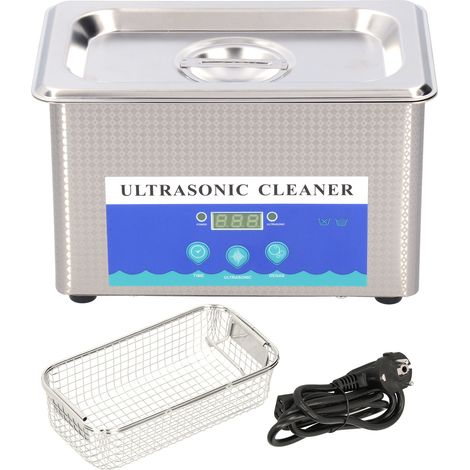 Machine à laver ultrasonique en acier inoxydable avec minuterie, équipement de nettoyage DK‑009B 0.9L 55W AC220V prise EU (1/5)