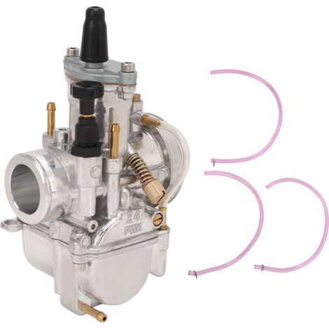 Carburatore universale da 24 mm – in metallo argentato – per ATV, quad e moto da 50-110 cc.