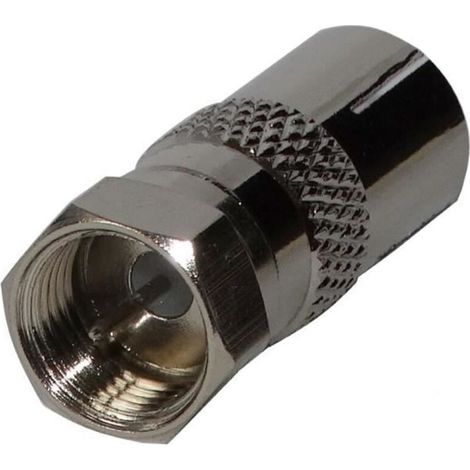 : Connecteur prise fiche adaptateur F mâle - antenne TV 9,5mm femelle - : Connecteur prise fiche adaptateur F mâle - antenne TV 9,5mm femelle (1/2)