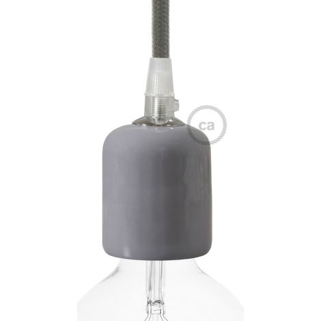 creative cables - Kit portalampada E27 in Ceramica - Grigio (1/4)