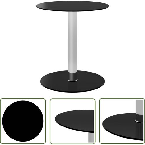 The Living Store Couchtisch Schwarz 40 cm Hartglas - Couchtisch - Wohnzimmer Dekoration - Glastisch - Modernes Design - Schwarz (1/5)