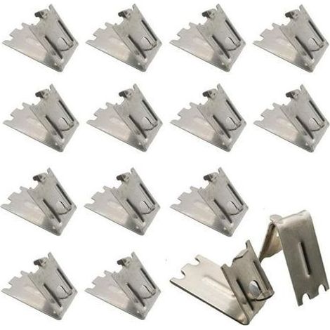 Packung mit 25 Kühlschrankregalclips, Gefrierschrankregalclips, Kühlschrankregalhalterungen, Edelstahlhaken, Kühlschrankregalclips (1/5)