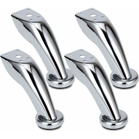 4 pezzi gambe per mobili, gambe spesse in acciaio inossidabile per divani, gambe cromate, piedini per mobili, armadi, divani, sedie, sgabelli, armadietti (1/4)