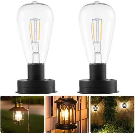 Ampoule Solaire - 7 cm - LED Intégrée - Extérieur - 2 Pièces