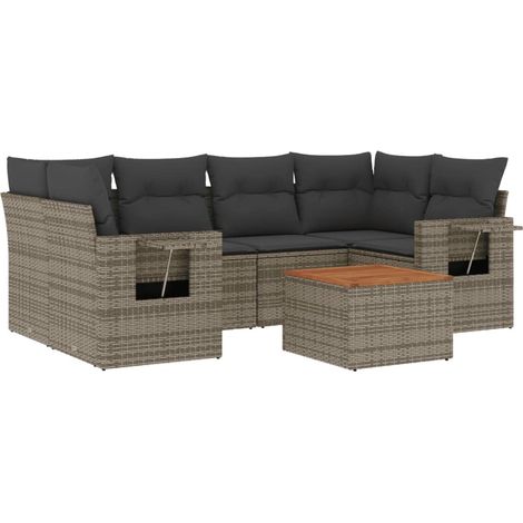 Maison Exclusive - Set de sofás de jardín 7 piezas con cojines ra