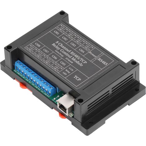 Relaismodul, 8 Kanäle, 6 Befehle, interner Schutz, Relaissteuerplatine mit Gehäuse, DC12V (1/5)