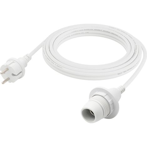 Douille de lampe étanche E14 avec câble pour extérieur 4,5m IP44 Blanc (1/5)