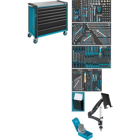 Hazet Werkstattwagen Assistent, Schubladen, flach: 5 x 81 x 870 x 398 mm, Schubladen, hoch: 2 x 166 x 870 x 398 mm, Anzahl Werkzeuge: 342, Art.Nr. 179 (1/5)