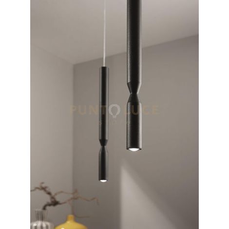 SOSPENSIONE TUBIC NERO E ORO H.54CM D.2,5CM LED 3000K 390LM 7W