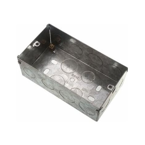 Lot de 5 boîtes à encastrer en métal à 2 voies – 47 mm de profondeur (1/2)