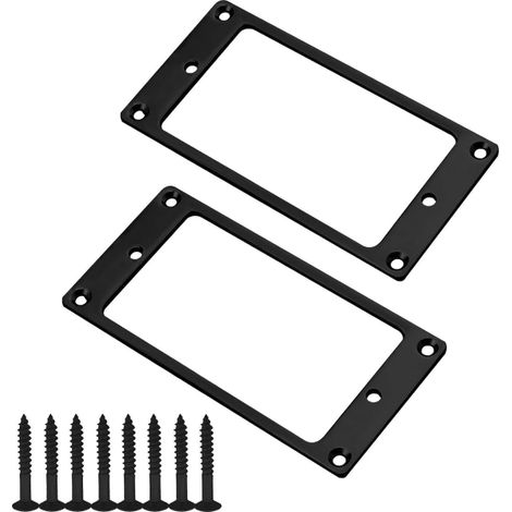 anneaux de montage noirs pour micro humbucker avec vis, plaque métallique 92 x 46 mm, cadre de protection pour micro de guitare électrique, pièces de rechange (1/4)