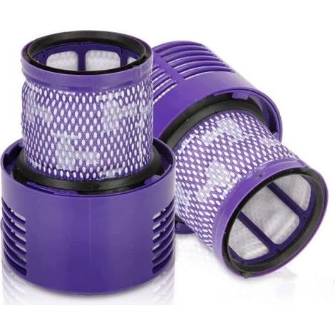 Lot de 2 filtres de rechange lavables et réutilisables avec brosse de nettoyage pour aspirateurs sans fil Dyson V10 Cyclone Animal Absolute Motorhead Total Clean Pro Extra. (1/3)