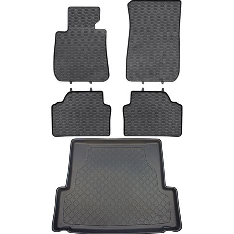 BMW Serie 3 E91 Familiar (09.2005-11.2012) JUEGO - Alfombrillas de goma para coche + alfombrilla para maletero