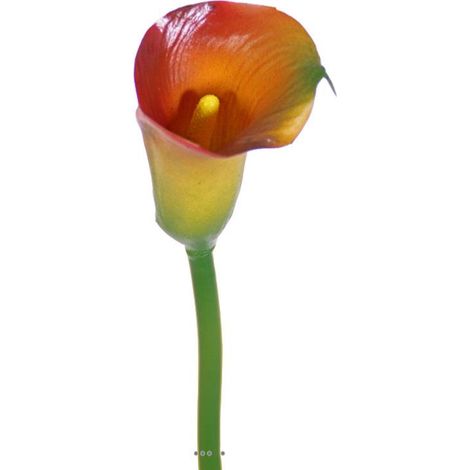 Arum calla Zantedeschia artificiel H 55 cm Vert-rouge - couleur: Vert-rouge
