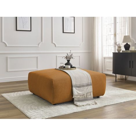 BOBOCHIC - Pouf LUCIEN tissu lisse Jaune (1/5)