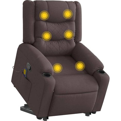 Maison Exclusive - Silla de masaje reclinable de pie de tela marr (1/5)
